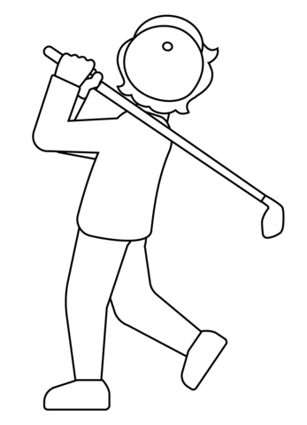 Person Golfing Emoji Coloring Page